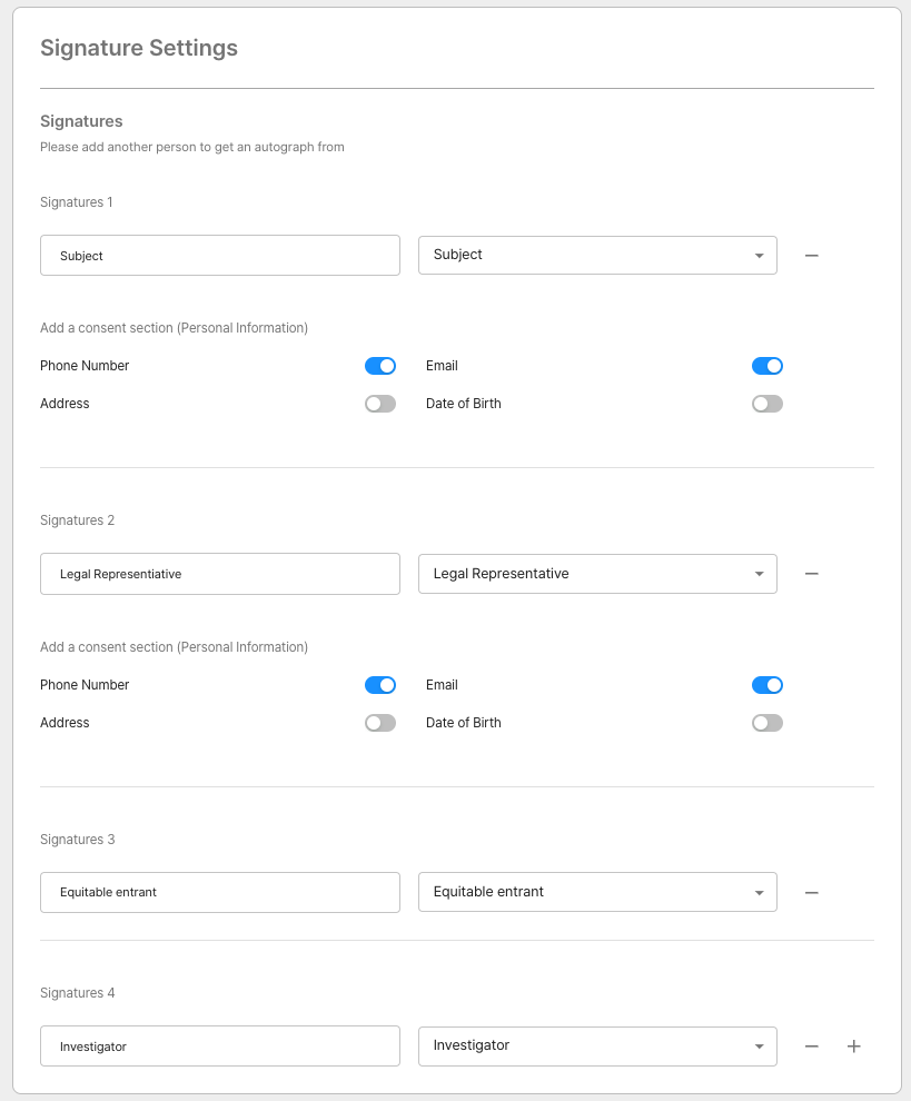 양식 빌더 - 서명